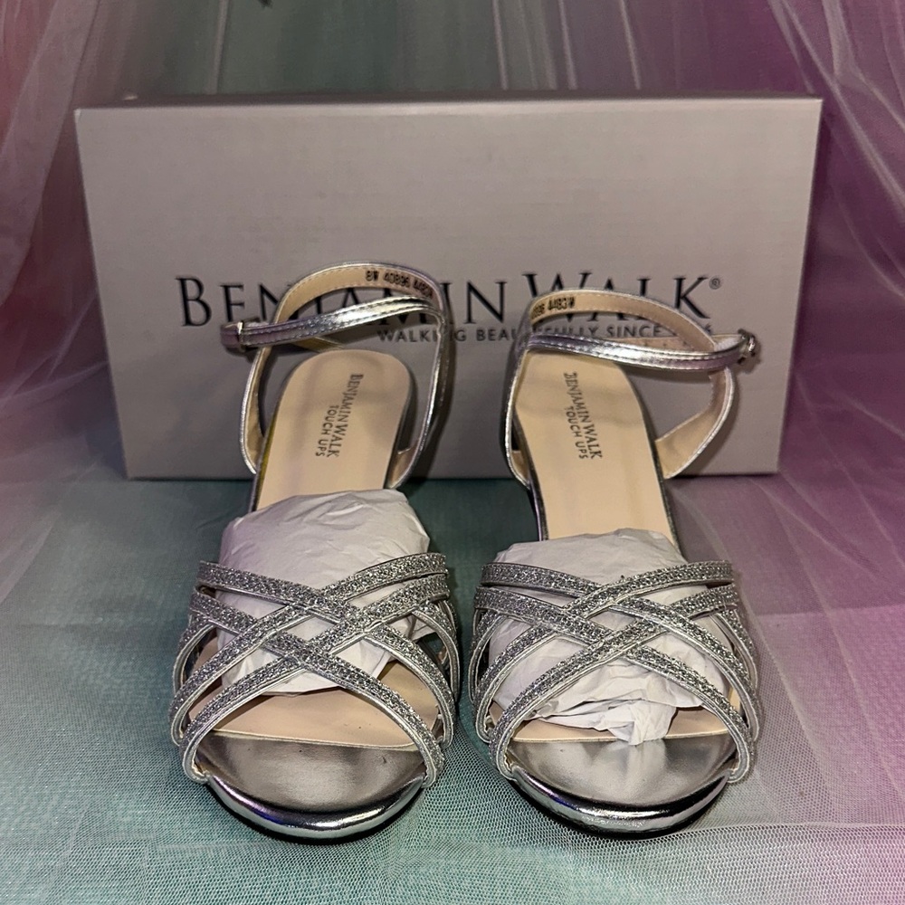 Benjamin Walk Silver Strappy Heels
